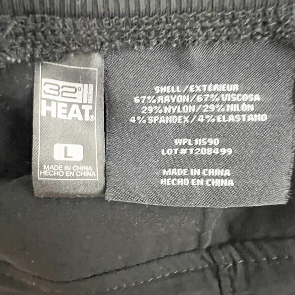 32 DEGREES HEAT Skinny Pants High Rise Elastic Waist Stretch Black Size Large - Picture 5 of 7